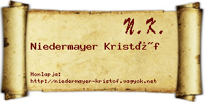 Niedermayer Kristóf névjegykártya
