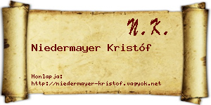 Niedermayer Kristóf névjegykártya