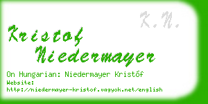 kristof niedermayer business card
