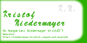 kristof niedermayer business card